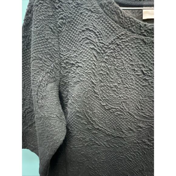 Ann Taylor Loft Women’s Textured Black Short Sleeve Casual Shirt Size Medium - Picture 4 of 8